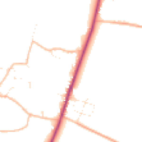 Daytime road noise heatmap for TA9 3QY