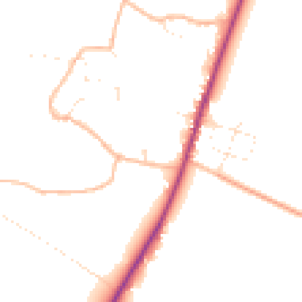 Daytime road noise heatmap for TA9 3RL