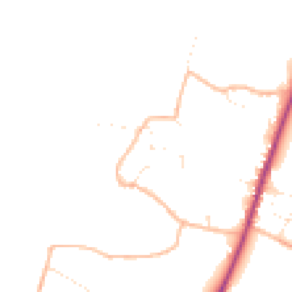 Daytime road noise heatmap for TA9 3RR