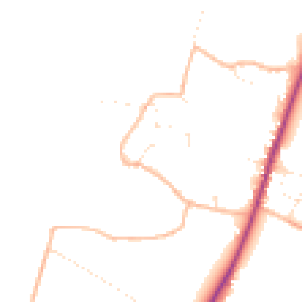 Daytime road noise heatmap for TA9 3RW