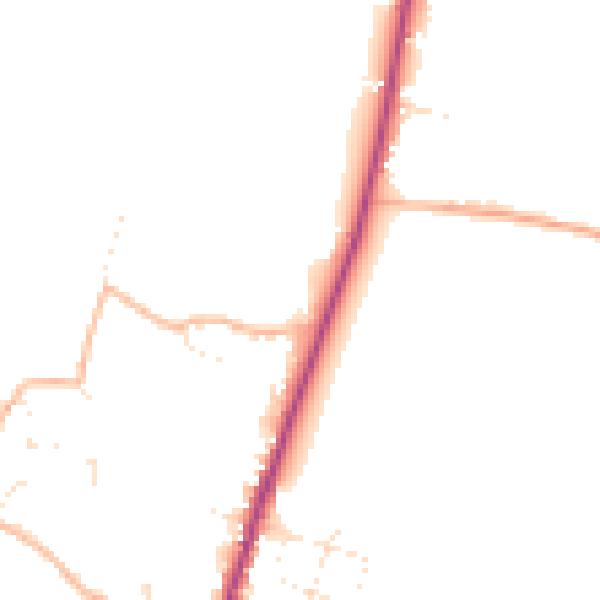 Daytime road noise heatmap for TA9 3SF