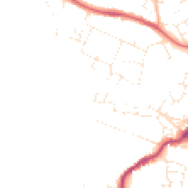 Daytime road noise heatmap for TA9 3SR