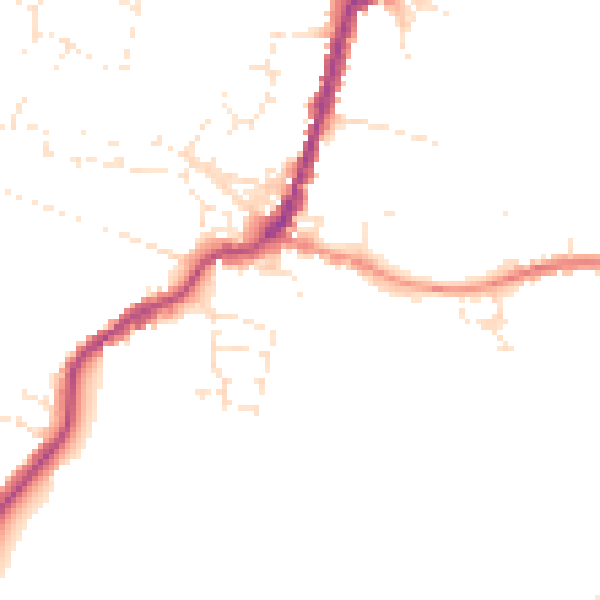 Daytime road noise heatmap for TA9 3TG