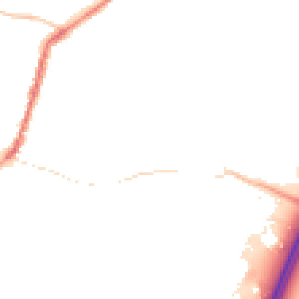 Night-time road noise heatmap for TA9 4AF