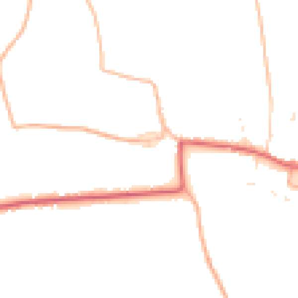 Daytime road noise heatmap for TA9 4AZ