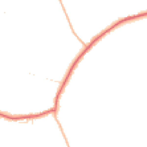 Daytime road noise heatmap for TA9 4BP