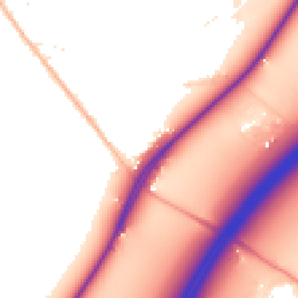 Daytime road noise heatmap for TA9 4DN
