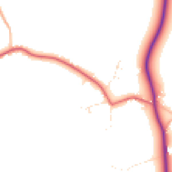 Daytime road noise heatmap for TA9 4DQ