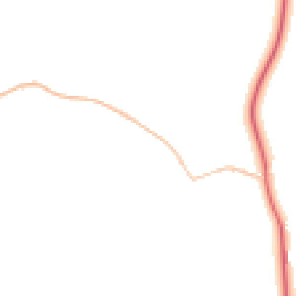Night-time road noise heatmap for TA9 4DQ