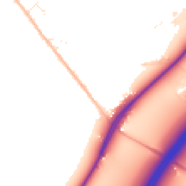 Daytime road noise heatmap for TA9 4DU