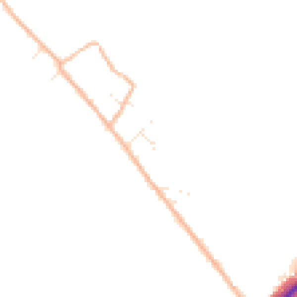 Daytime road noise heatmap for TA9 4EA
