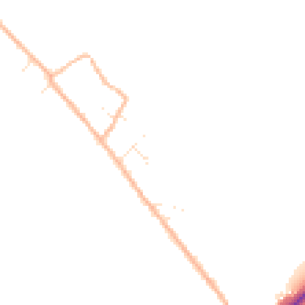 Daytime road noise heatmap for TA9 4EB