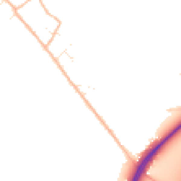 Daytime road noise heatmap for TA9 4EL