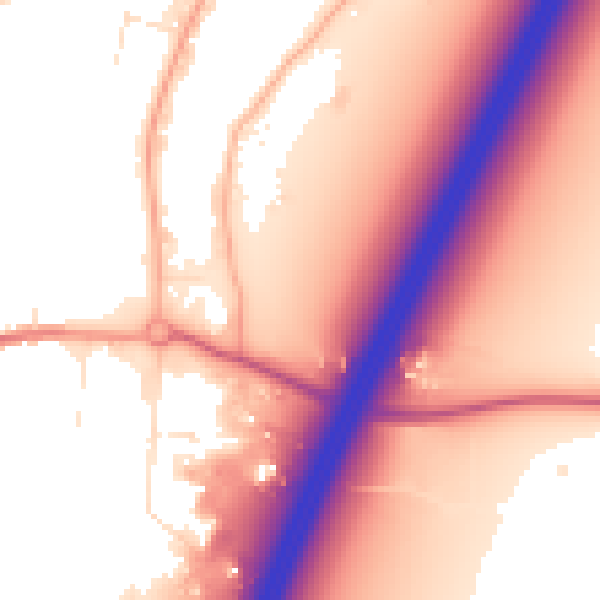 Daytime road noise heatmap for TA9 4FD