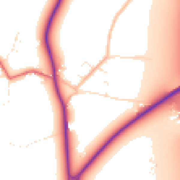 Daytime road noise heatmap for TA9 4HU