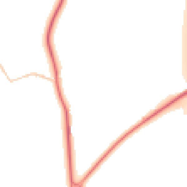 Night-time road noise heatmap for TA9 4HU