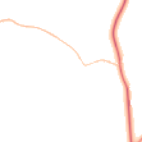 Night-time road noise heatmap for TA9 4HZ