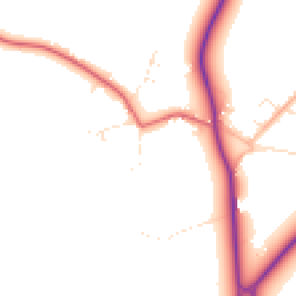 Daytime road noise heatmap for TA9 4JB