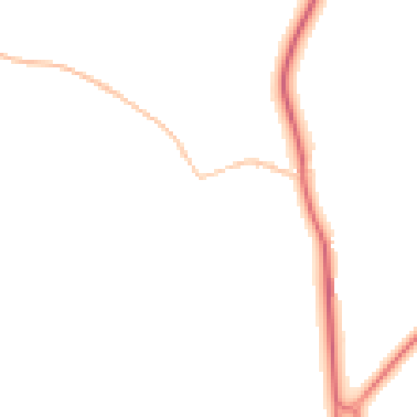 Night-time road noise heatmap for TA9 4JB