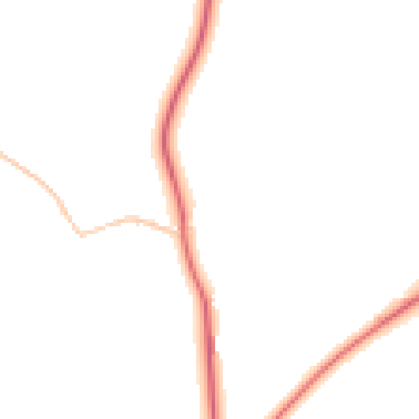 Night-time road noise heatmap for TA9 4JF