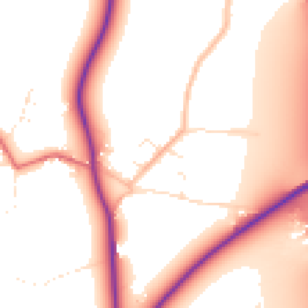 Daytime road noise heatmap for TA9 4JH