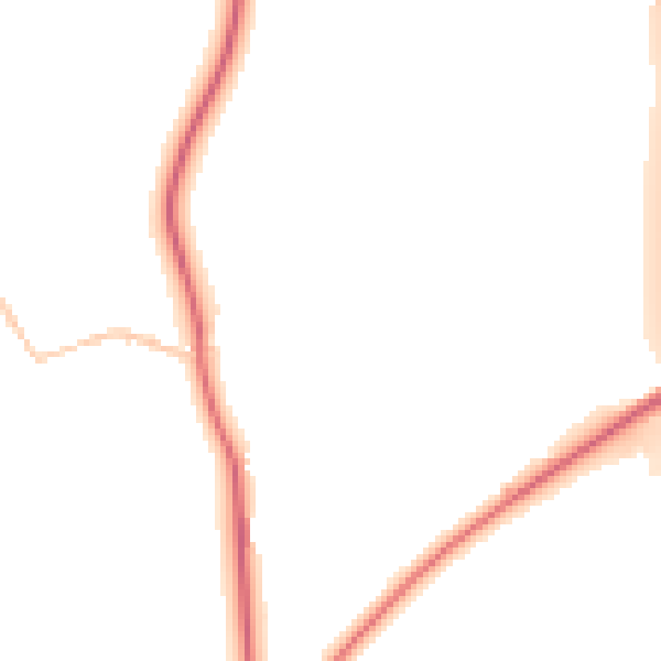 Night-time road noise heatmap for TA9 4JH