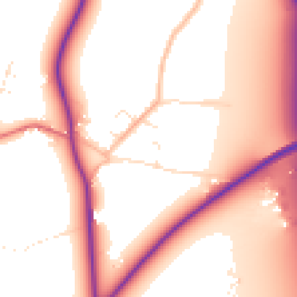 Daytime road noise heatmap for TA9 4JL