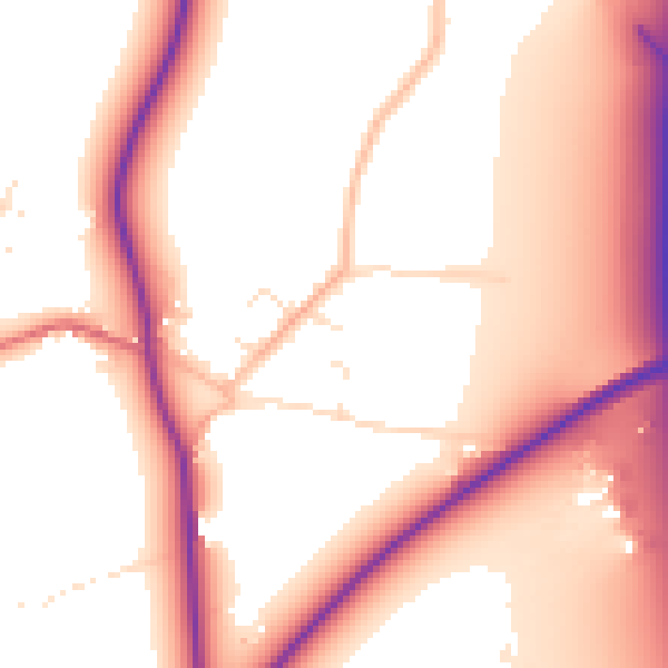 Daytime road noise heatmap for TA9 4JW