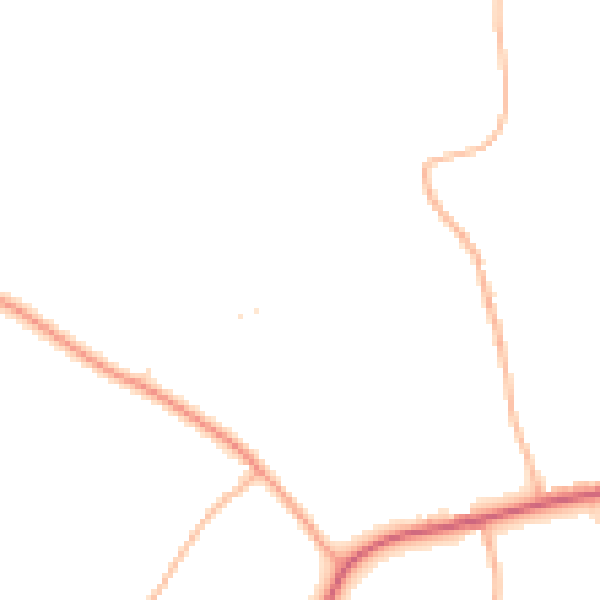 Daytime road noise heatmap for TA9 4LA