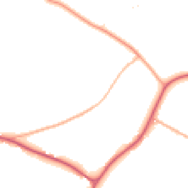 Daytime road noise heatmap for TA9 4LD