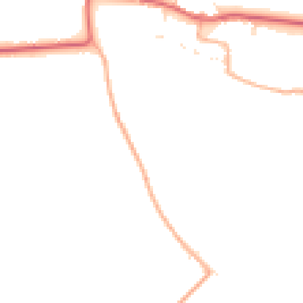 Daytime road noise heatmap for TA9 4LR