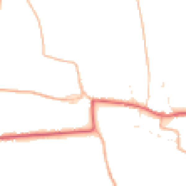 Daytime road noise heatmap for TA9 4LX
