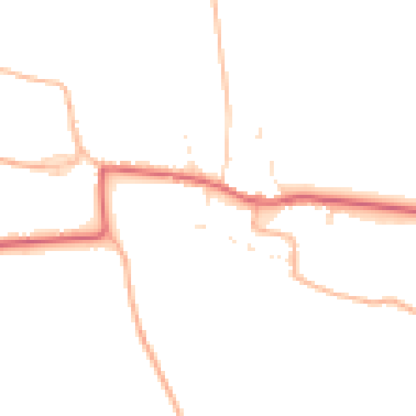 Daytime road noise heatmap for TA9 4ND