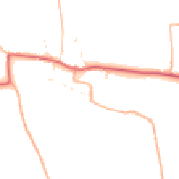 Daytime road noise heatmap for TA9 4NG