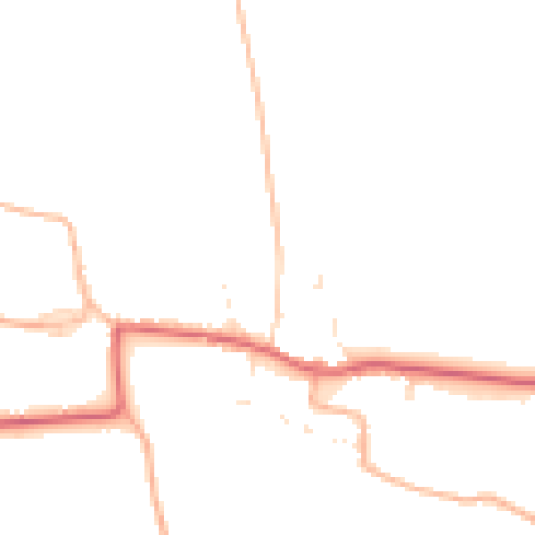 Daytime road noise heatmap for TA9 4NT