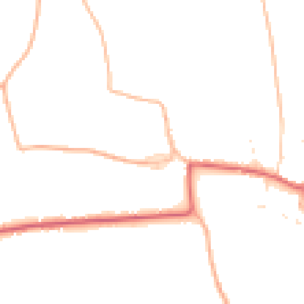 Daytime road noise heatmap for TA9 4NX