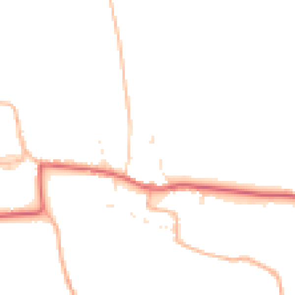 Daytime road noise heatmap for TA9 4PH