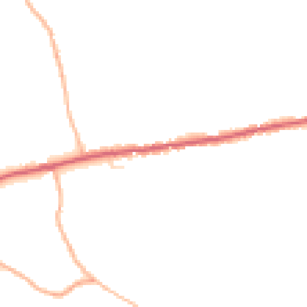 Daytime road noise heatmap for TA9 4PU