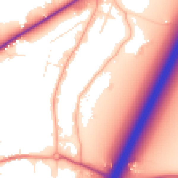 Daytime road noise heatmap for TA9 4QX