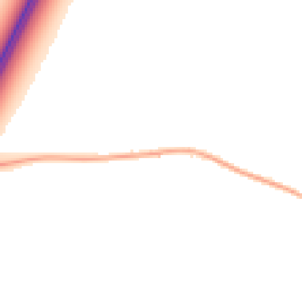 Night-time road noise heatmap for TA9 4RA