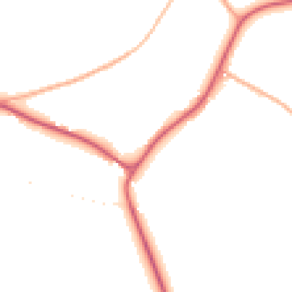 Daytime road noise heatmap for TA9 4RB
