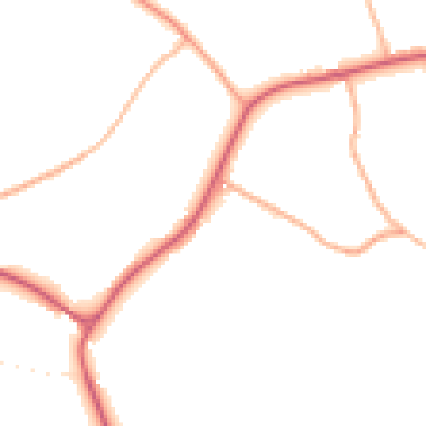 Daytime road noise heatmap for TA9 4RD