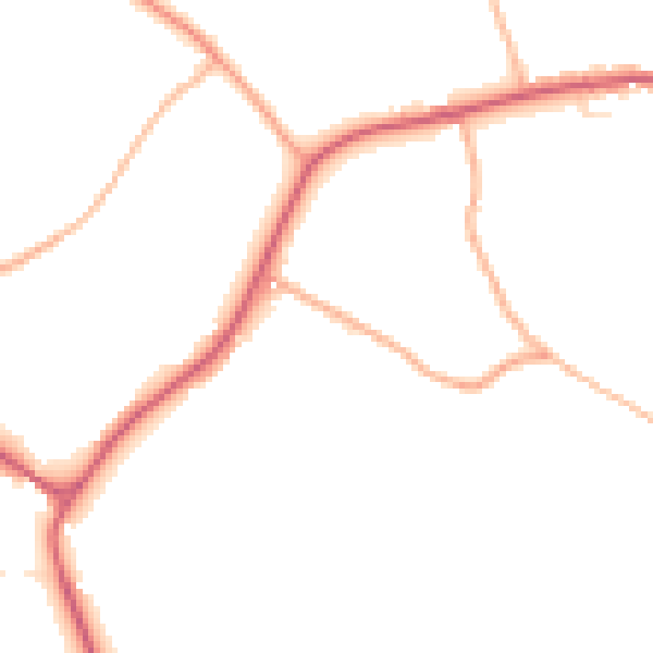 Daytime road noise heatmap for TA9 4RE
