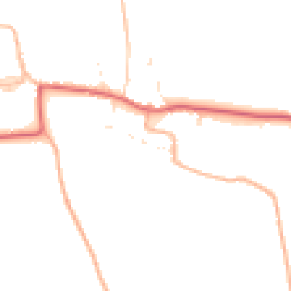 Daytime road noise heatmap for TA9 4RW