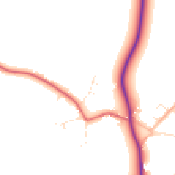Daytime road noise heatmap for TA9 4RX