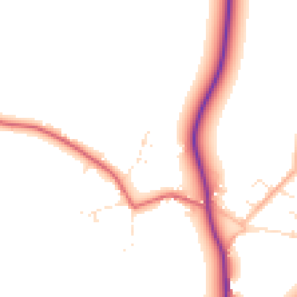 Daytime road noise heatmap for TA9 4RZ