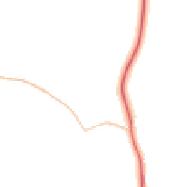 Night-time road noise heatmap for TA9 4RZ