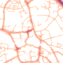 Daytime road noise heatmap for TF1 1EZ