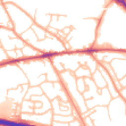 Daytime road noise heatmap for TF1 2AB