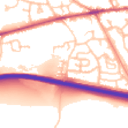 Daytime road noise heatmap for TF1 2FB